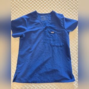 Womens Winning Blue Catarina One-Pocket Scrub Top Size: M